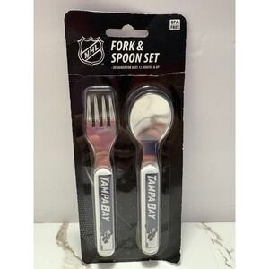 NHL Tampa Bay Lightning Baby Fanatic Toddler Fork and Spoon Set‎ BPA Free New